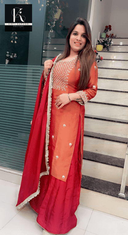 Brown Hand - Embroidered Plazo Suit - Kirti Kapoor Couture