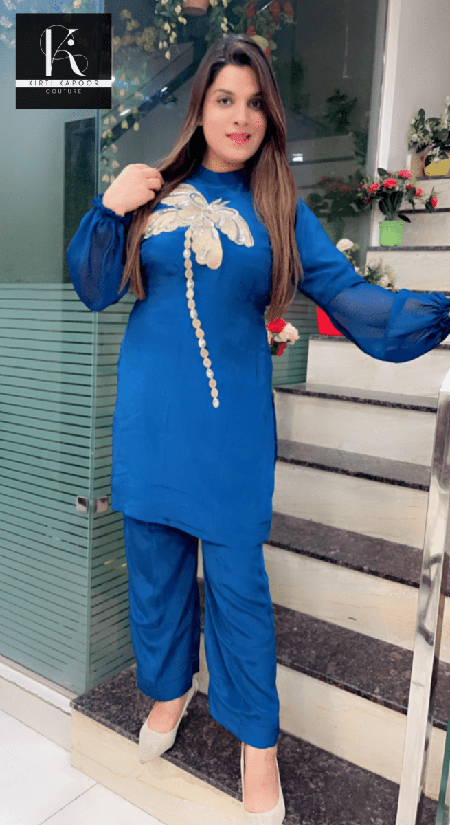 Butterfly Embroidered Co - ord Set - Kirti Kapoor Couture