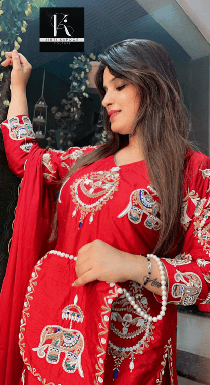 Cherry Hand - Embroidered Suit (Wedding Collection) - Kirti Kapoor Couture
