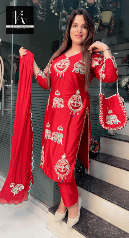 Cherry Hand - Embroidered Suit (Wedding Collection) - Kirti Kapoor Couture