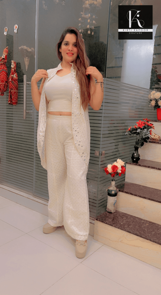 Chicken Hand - embroidered Co - ord Set - Kirti Kapoor Couture