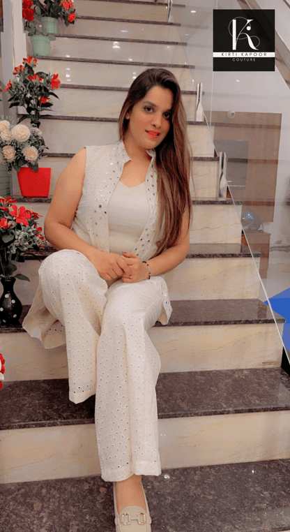 Chicken Hand - embroidered Co - ord Set - Kirti Kapoor Couture
