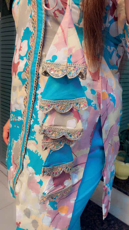 Cotton Angrakha Style Co - Ord Set - Kirti Kapoor Couture
