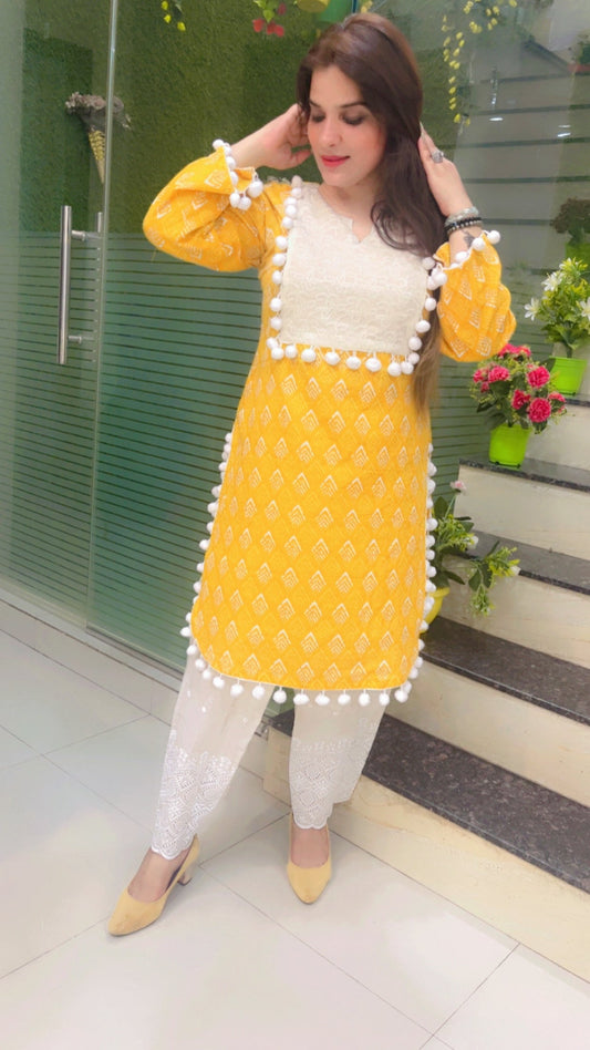Cotton Designer Pakistani Style Kurti Set - Kirti Kapoor Couture