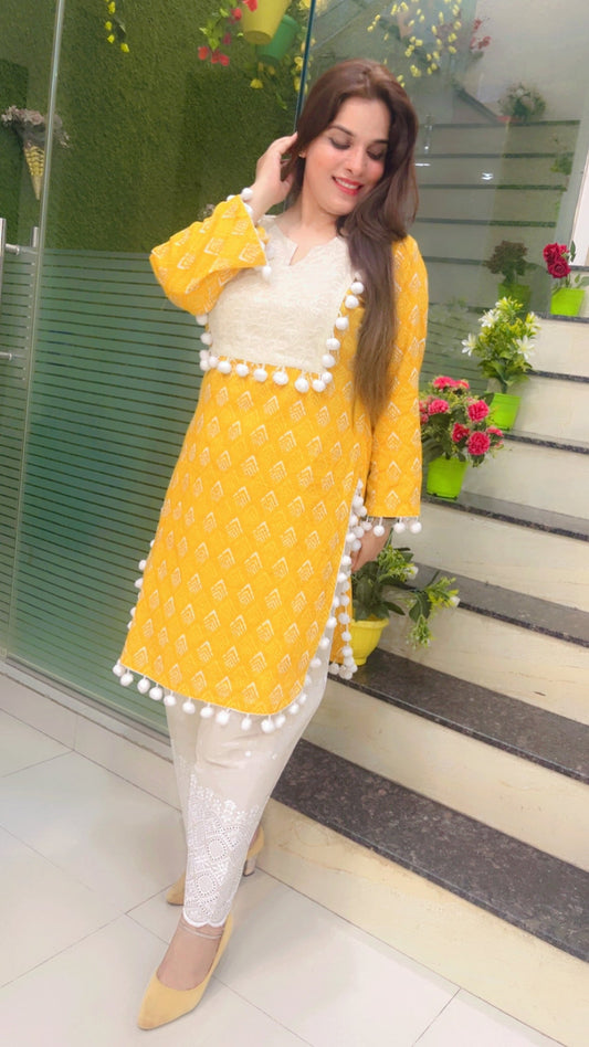 Cotton Designer Pakistani Style Kurti Set - Kirti Kapoor Couture