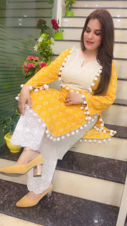 Cotton Designer Pakistani Style Kurti Set - Kirti Kapoor Couture