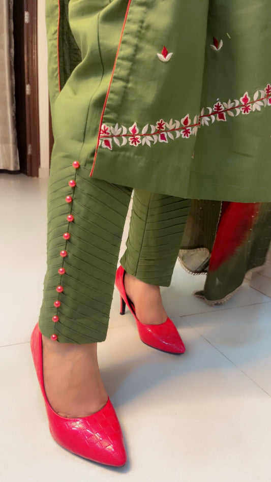 Cotton Linen Embroidered Suit - Kirti Kapoor Couture