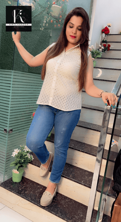 Cream Colour Chicken Top - Kirti Kapoor Couture