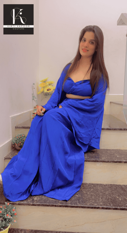 Crop Top With Box Plate Plazo - Kirti Kapoor Couture