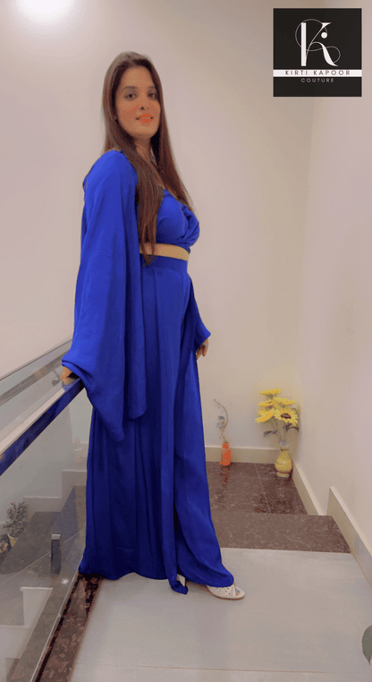 Crop Top With Box Plate Plazo - Kirti Kapoor Couture
