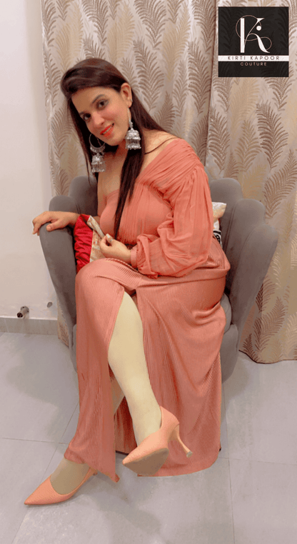 Crushed Fabric Maxi Dress by Kirti Kapoor - Kirti Kapoor Couture