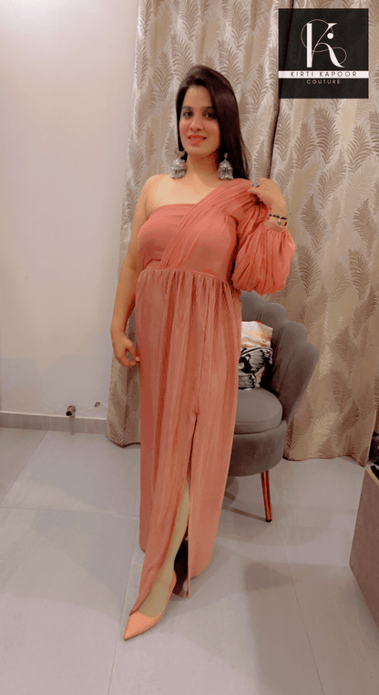 Crushed Fabric Maxi Dress by Kirti Kapoor - Kirti Kapoor Couture