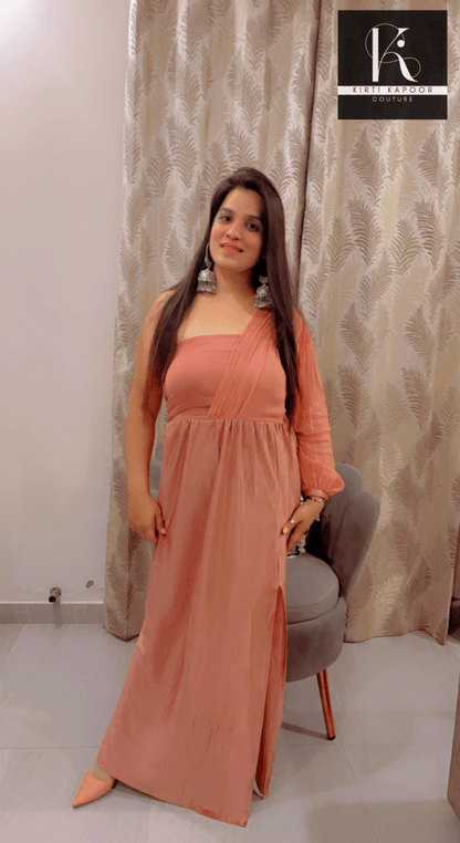 Crushed Fabric Maxi Dress by Kirti Kapoor - Kirti Kapoor Couture