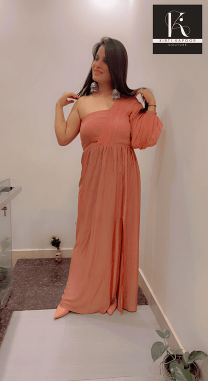 Crushed Fabric Maxi Dress by Kirti Kapoor - Kirti Kapoor Couture