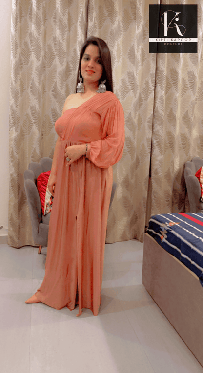 Crushed Fabric Maxi Dress by Kirti Kapoor - Kirti Kapoor Couture