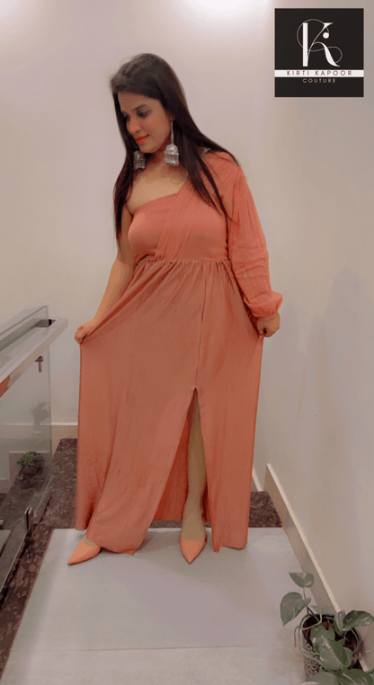 Crushed Fabric Maxi Dress by Kirti Kapoor - Kirti Kapoor Couture
