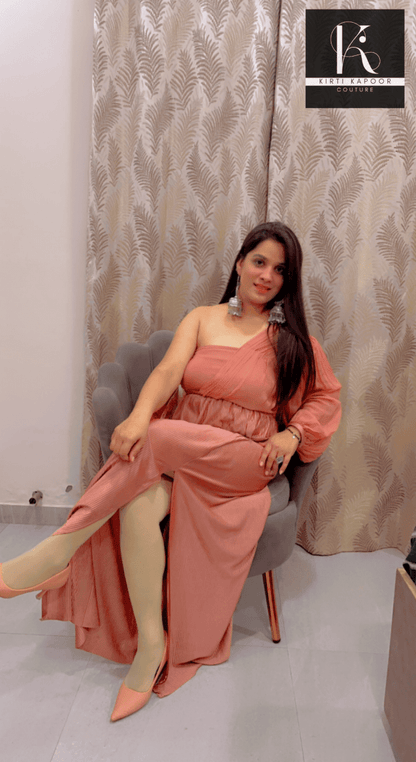 Crushed Fabric Maxi Dress by Kirti Kapoor - Kirti Kapoor Couture