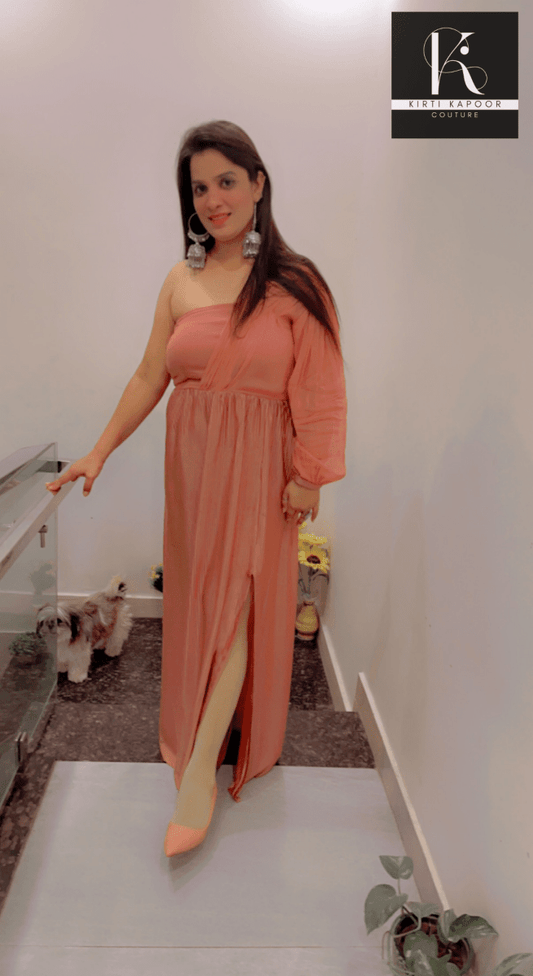 Crushed Fabric Maxi Dress by Kirti Kapoor - Kirti Kapoor Couture