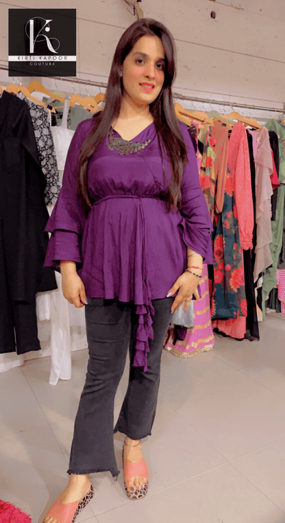 Customised Purple Trendy Top by Kirti Kapoor - Kirti Kapoor Couture