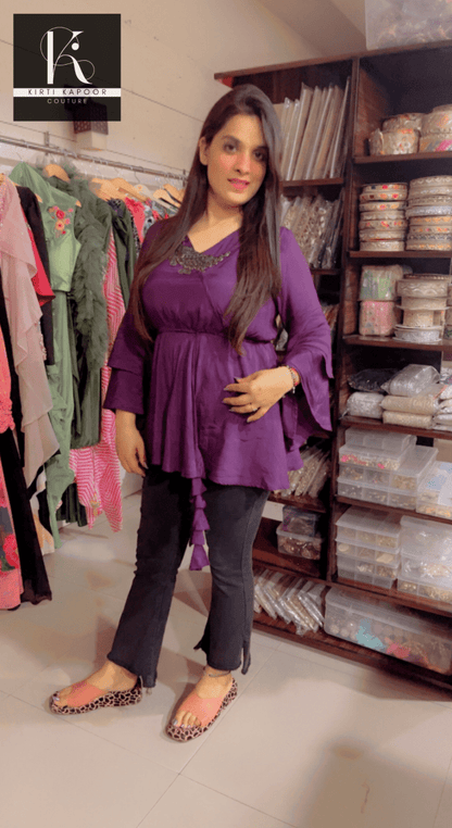 Customised Purple Trendy Top by Kirti Kapoor - Kirti Kapoor Couture