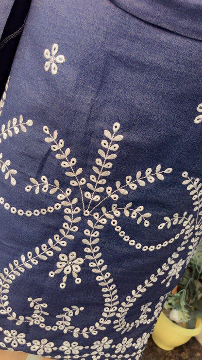 Denim Skirt & Top with Bow designing - Kirti Kapoor Couture