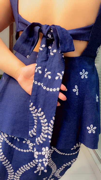 Denim Skirt & Top with Bow designing - Kirti Kapoor Couture