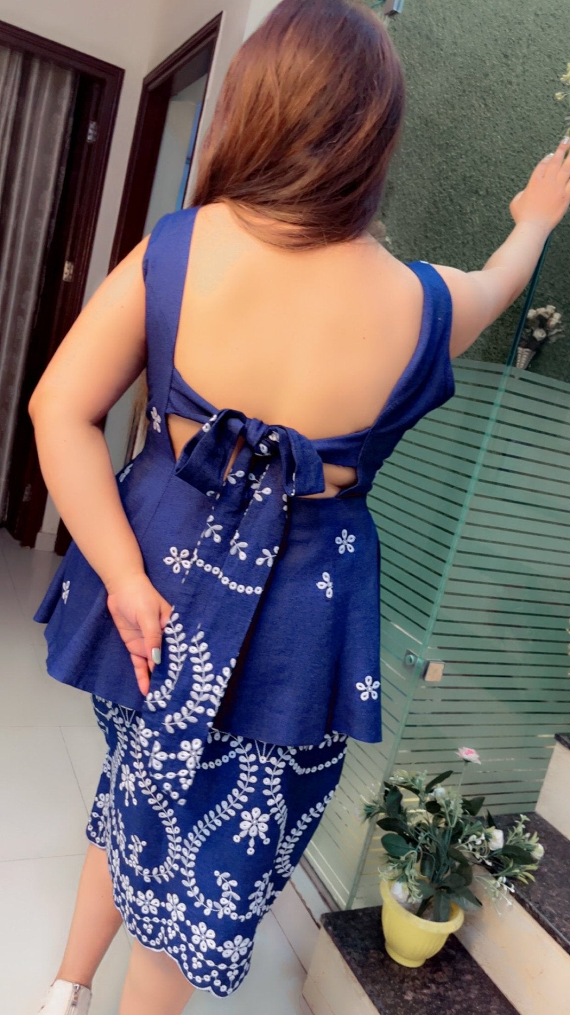 Denim Skirt & Top with Bow designing - Kirti Kapoor Couture