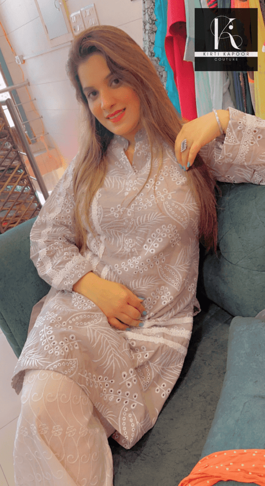 Designer Embroidered Kurti Set - Kirti Kapoor Couture