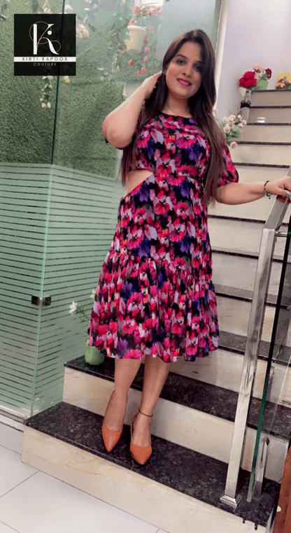 Designer Georgette Floral Printed Tunic - Kirti Kapoor Couture
