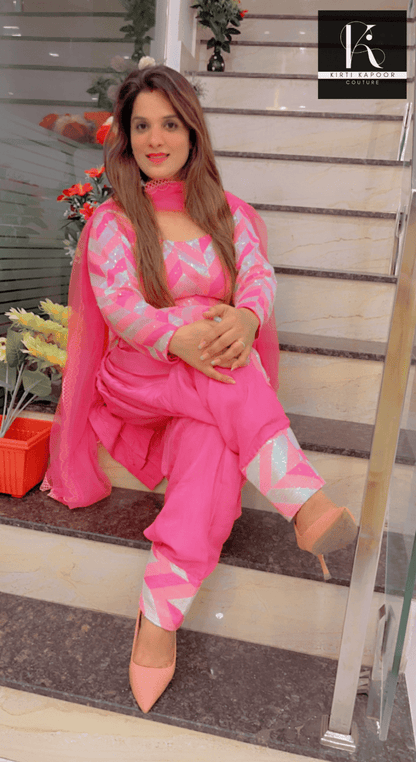 Designer Pink Salwar - Suit - Kirti Kapoor Couture