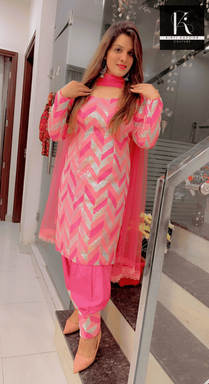 Designer Pink Salwar - Suit - Kirti Kapoor Couture