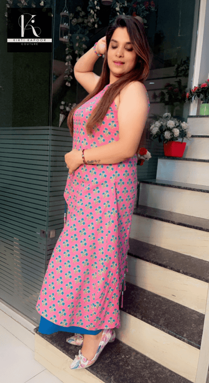 Designer Printed Kurti with Contrasting Pant - Kirti Kapoor Couture