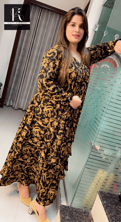 Designer Rayon Printed A - line Dress - Kirti Kapoor Couture