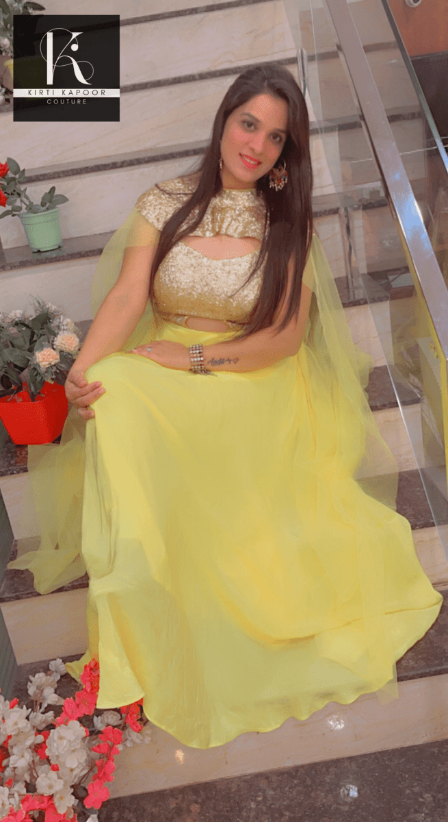 Detachable Party Wear Cape Gown - Kirti Kapoor Couture