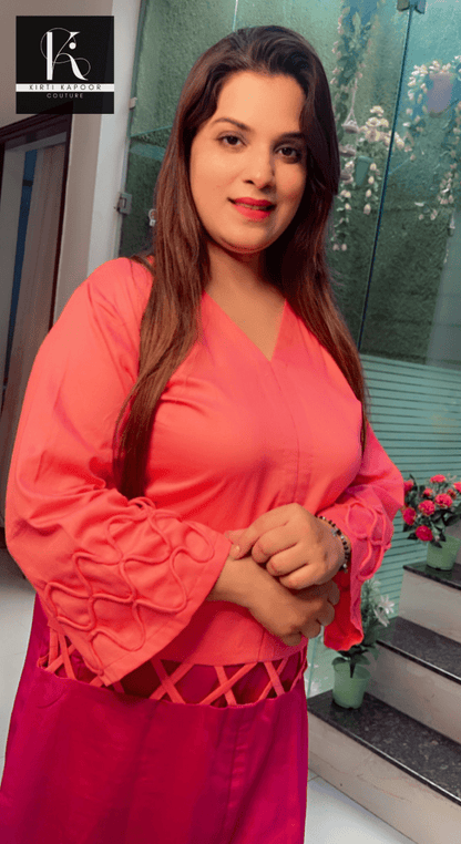 Duo - Colored Designer Kurti and Pant Set - Kirti Kapoor Couture