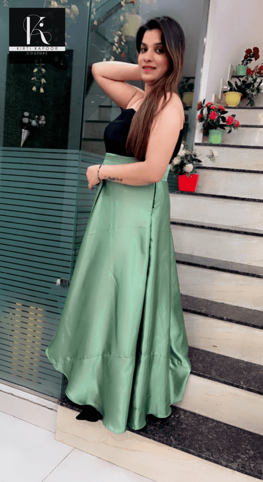 Duo - Colored Dress (Black & Green) - Kirti Kapoor Couture