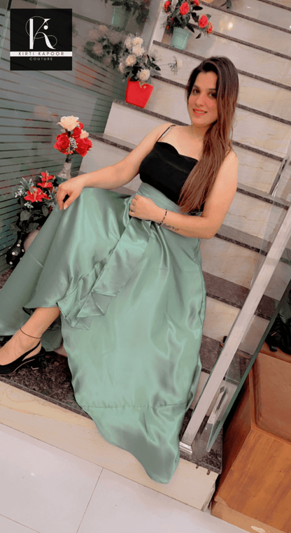 Duo - Colored Dress (Black & Green) - Kirti Kapoor Couture