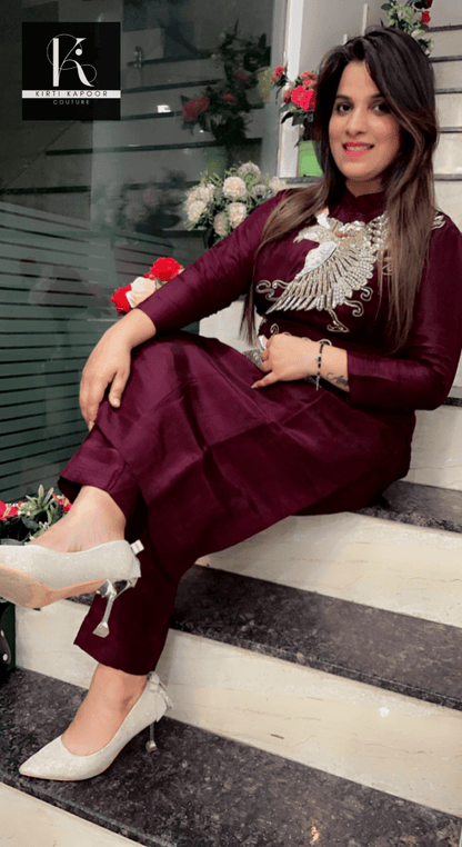 Eagle Hand - Embroidered Co - ord Set - Kirti Kapoor Couture