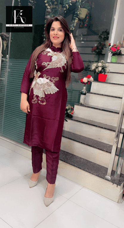 Eagle Hand - Embroidered Co - ord Set - Kirti Kapoor Couture