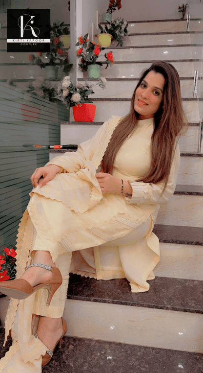 Elegant Ivory Shade Casual Wear Suit - Kirti Kapoor Couture