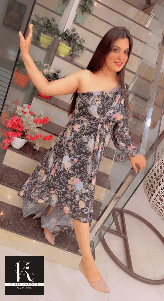Elegant Maxi with Overall Floral Print - Kirti Kapoor Couture