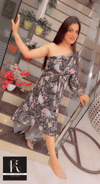 Elegant Maxi with Overall Floral Print - Kirti Kapoor Couture