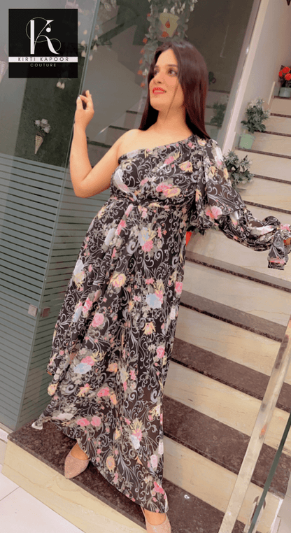 Elegant Maxi with Overall Floral Print - Kirti Kapoor Couture
