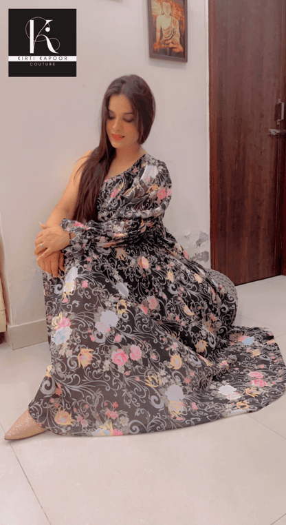 Elegant Maxi with Overall Floral Print - Kirti Kapoor Couture