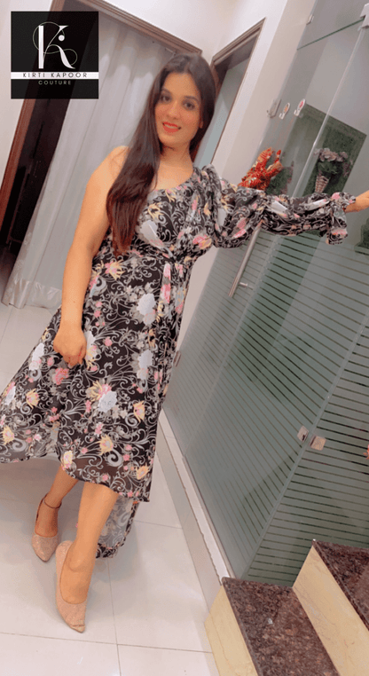 Elegant Maxi with Overall Floral Print - Kirti Kapoor Couture