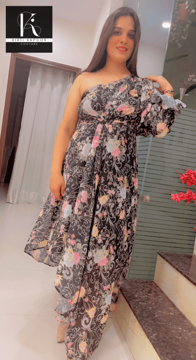 Elegant Maxi with Overall Floral Print - Kirti Kapoor Couture
