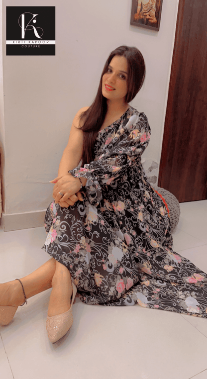 Elegant Maxi with Overall Floral Print - Kirti Kapoor Couture