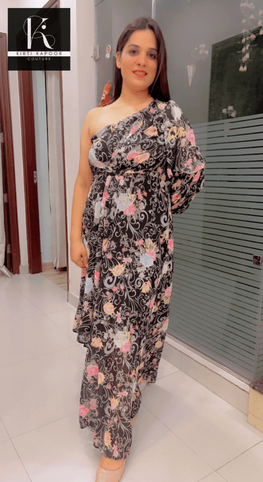 Elegant Maxi with Overall Floral Print - Kirti Kapoor Couture