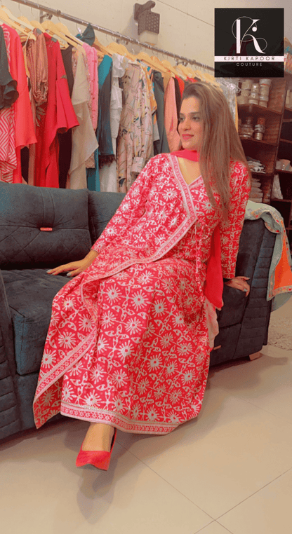Flapped - Flairy Red Dress For Festive Season - Kirti Kapoor Couture