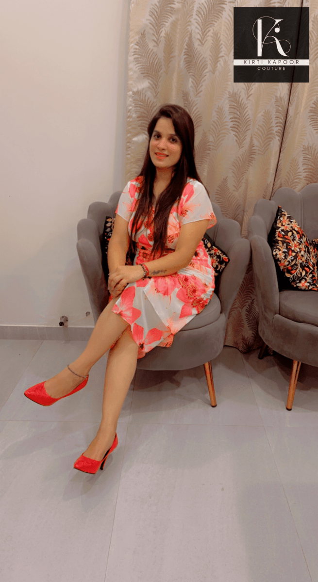 Floral Design Tunic highlighted with lace - work - Kirti Kapoor Couture